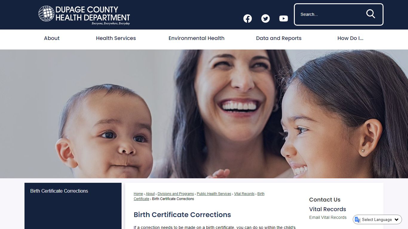 Birth Certificate Corrections | DuPage County Health, IL
